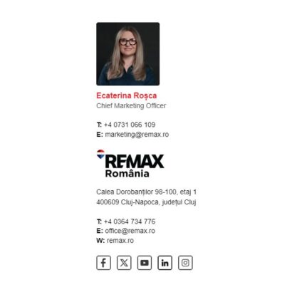 Carte de vizită agent și semnătura e-mail